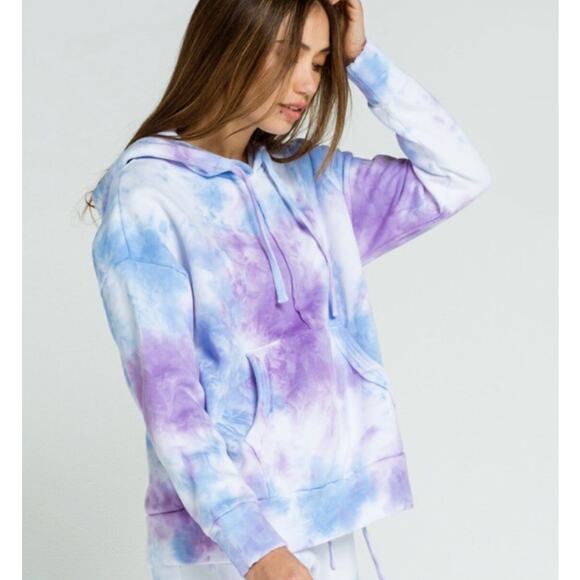 Free People Movement Tie Dye Work It Fleece Lined Drop Shoulder Hoodie -S - Picture 7 of 7